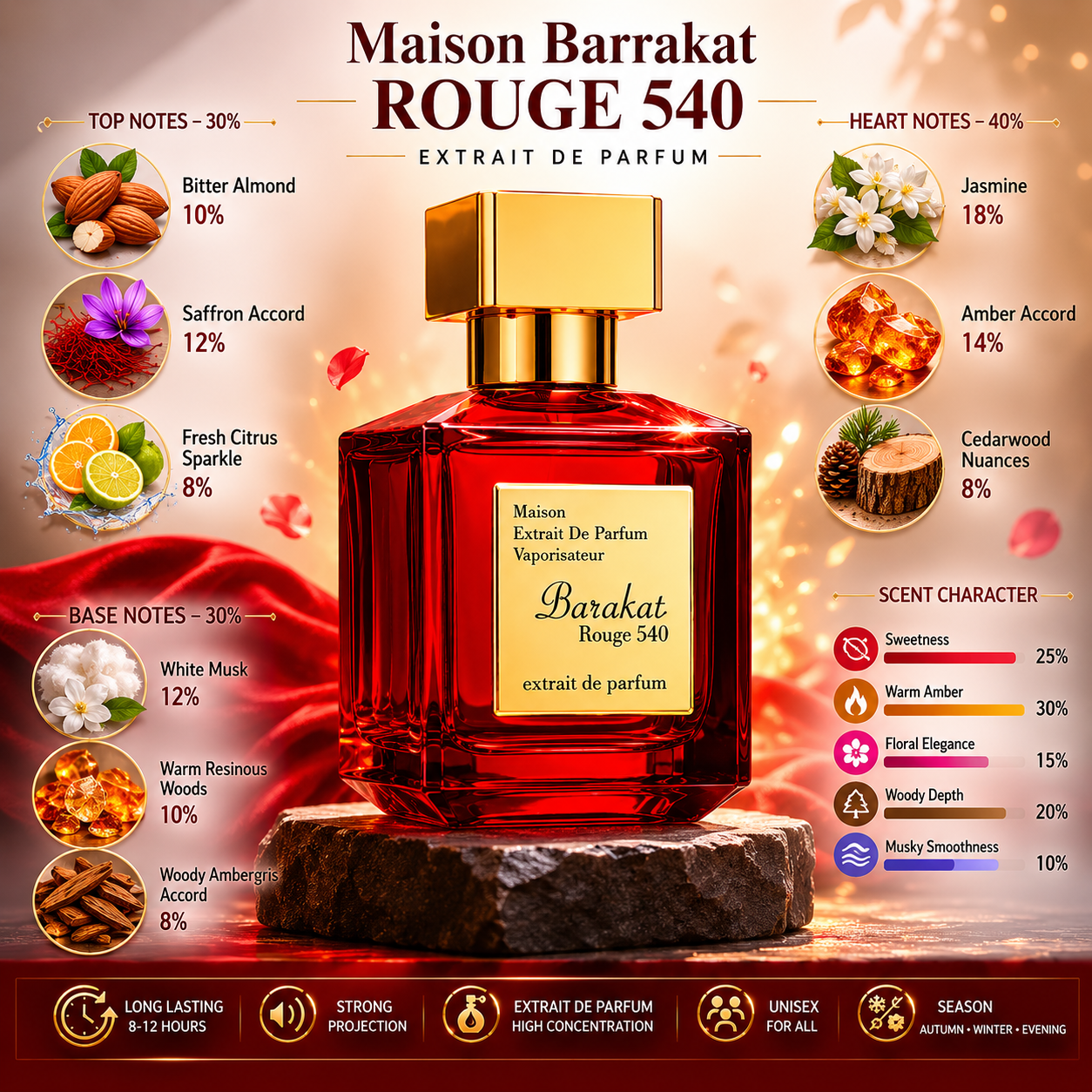 Maison Barakkat Rouge 540 Extrait De Parfum