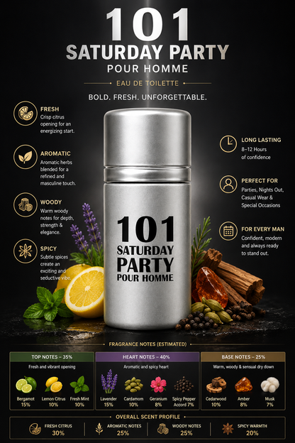 101 Saturday Party Pour Homme – Eau De Toilette